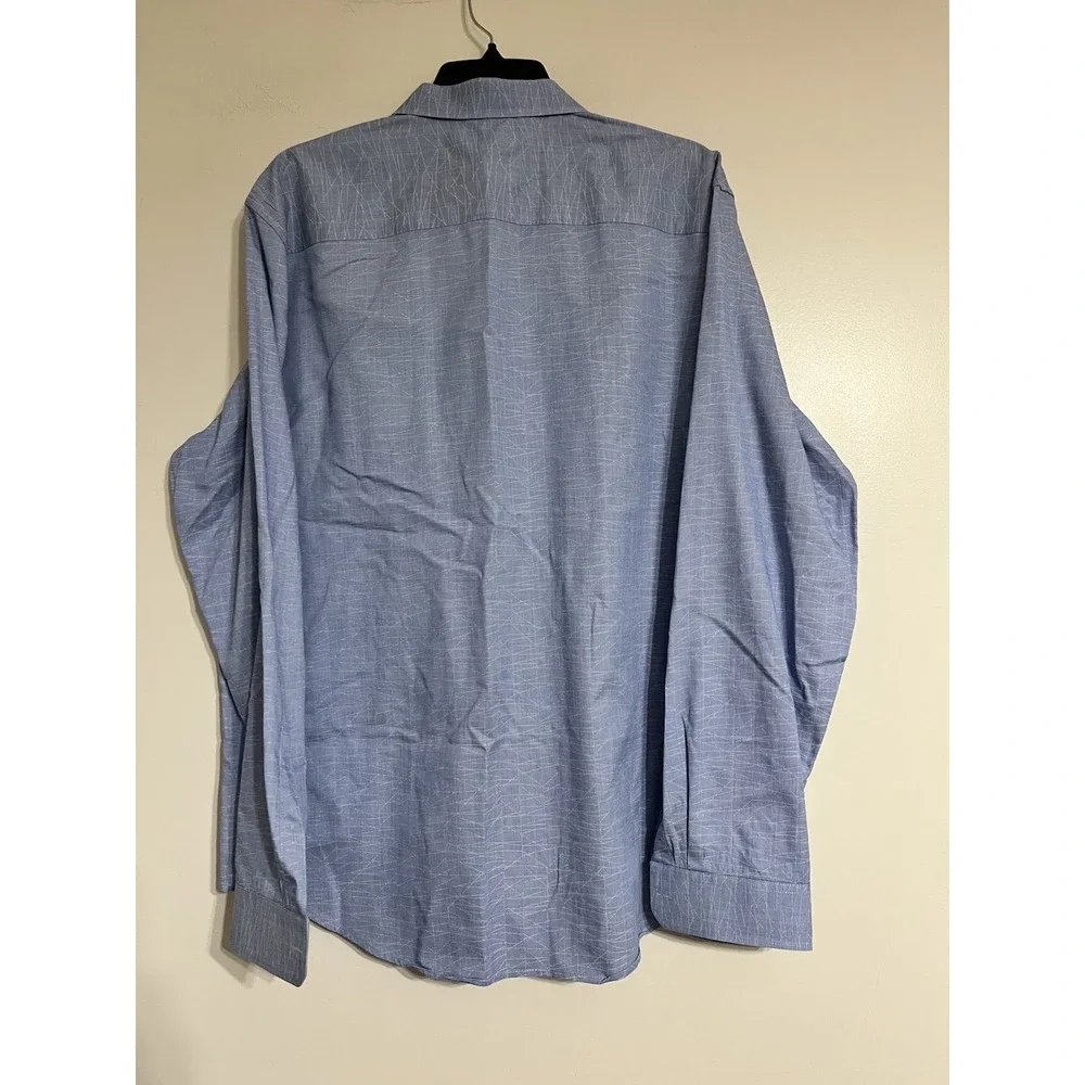 Calvin Klein Men's‎ Slim Fit Long Sleeve Geometric Print Button Down Shirt Sz XL